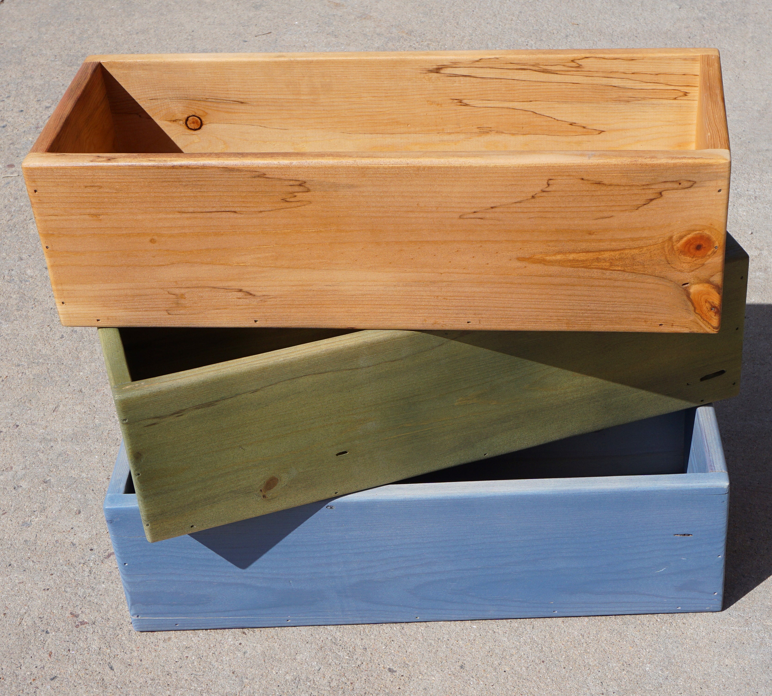 Planter Boxes Blue Pine Planters Planters Outdoor Etsy