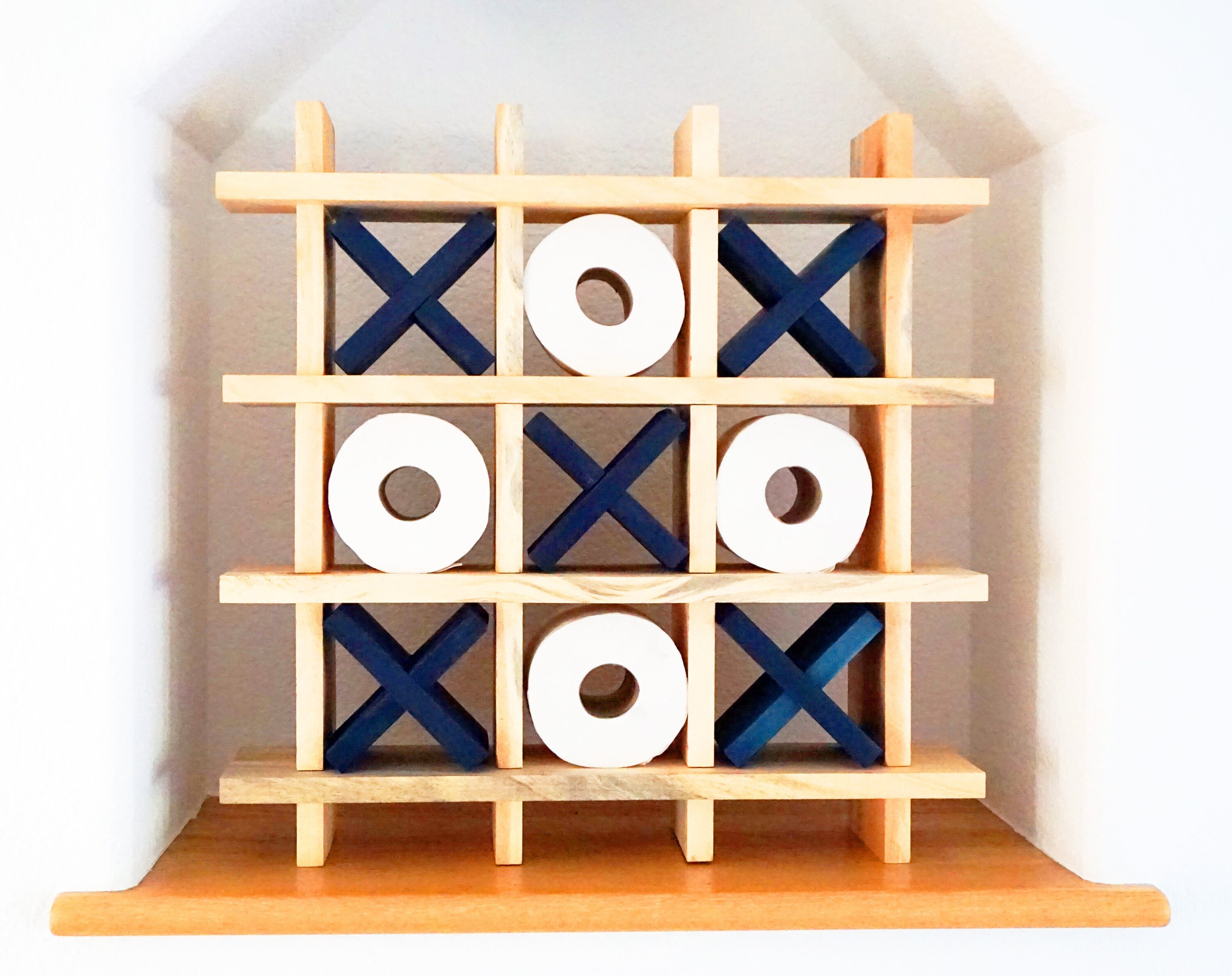 Bath Roll Holder Tic Tac Toe Blue Pine Toilet Paper Etsy