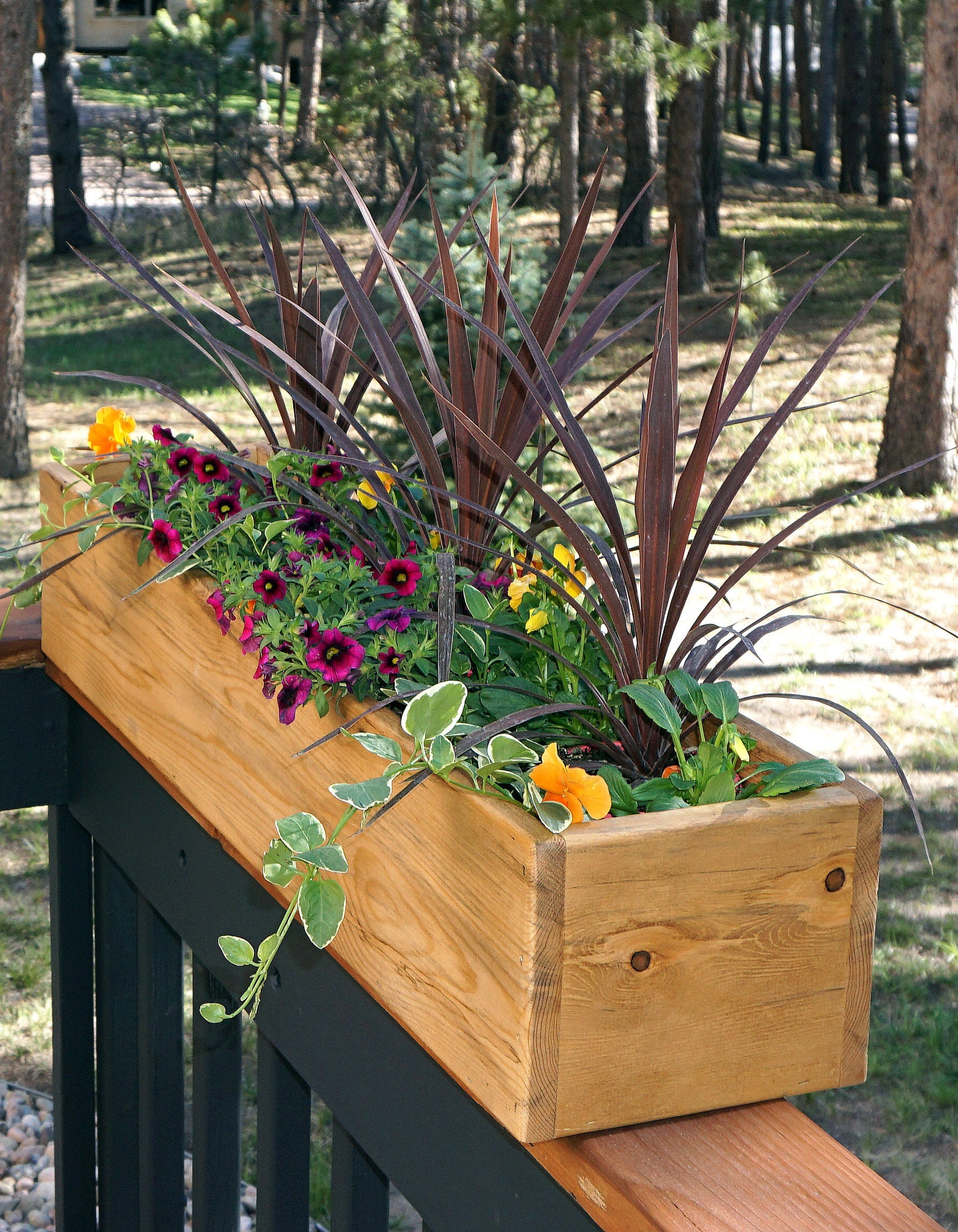 Planter Boxes Blue Pine Planters Planters Outdoor Etsy