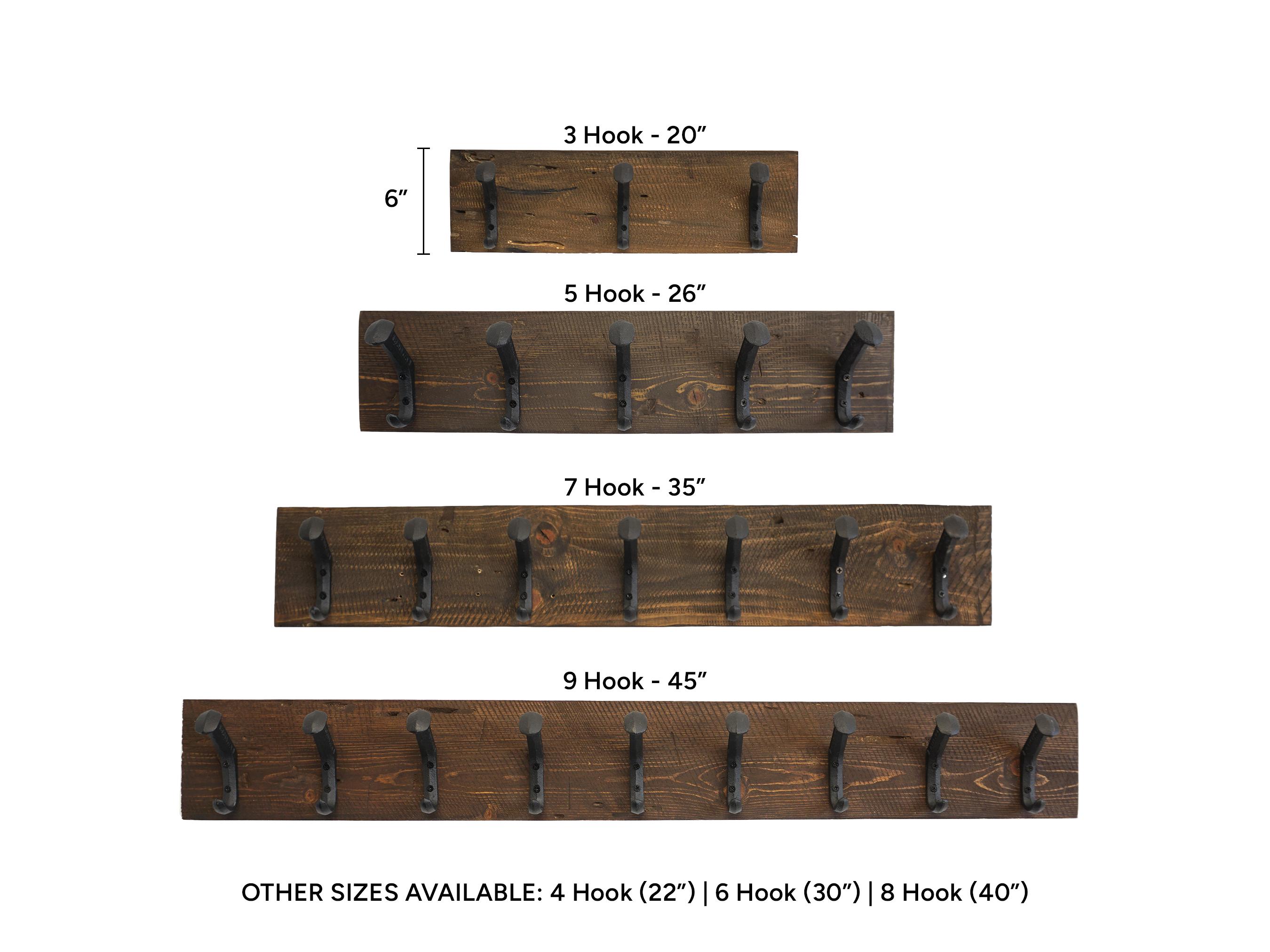 Reclaimed Wood Coat Rack | Distressed Farmhouse Hooks, Old World Decor ...