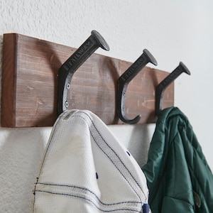Western Towel & Coat Hanger | Railroad Spike | Towel Rack | Western Home Decor | Rustic Coat Rack | Towel rack | Western Decor | Chestnut