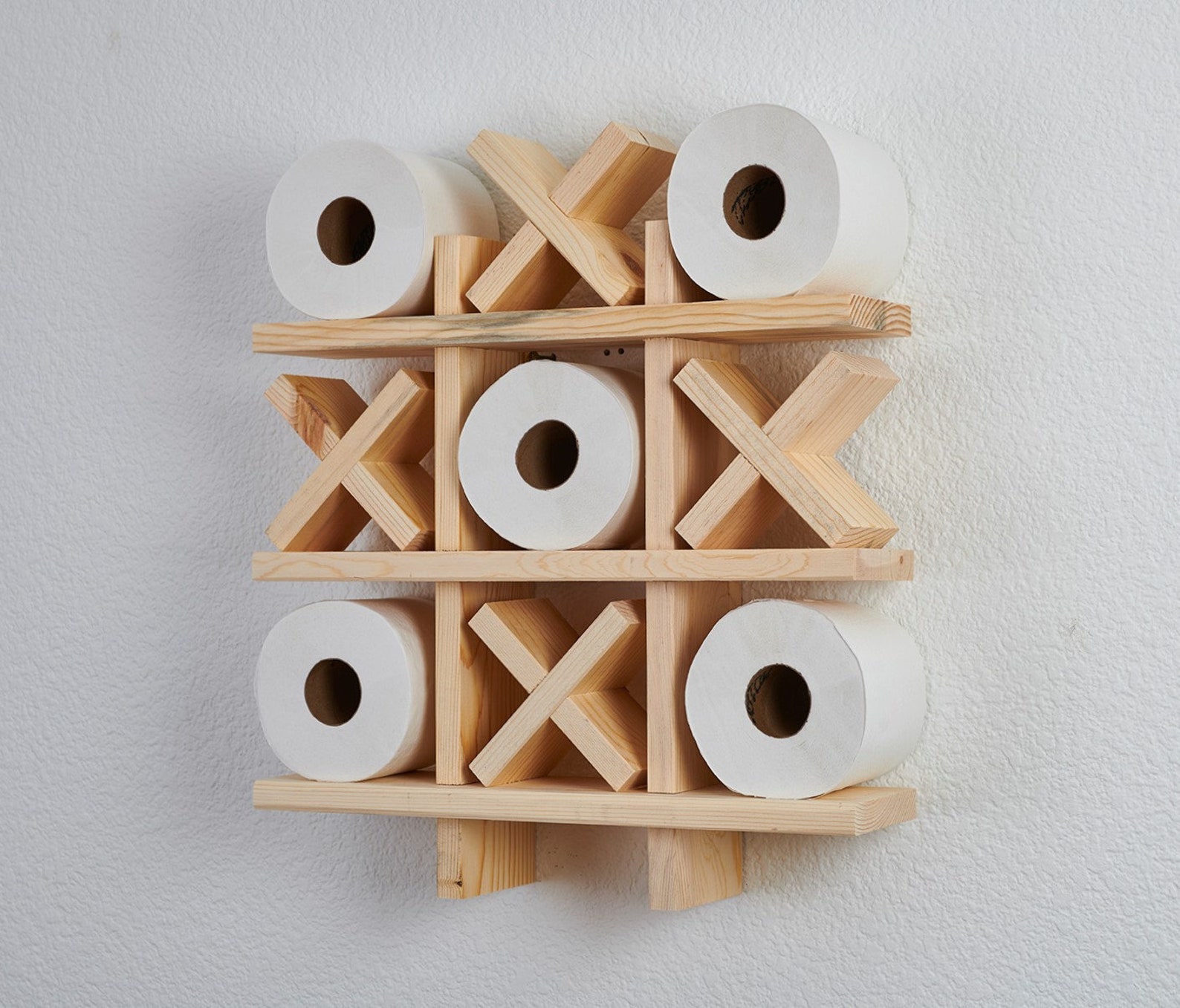 Natural Bath Roll Holder Tic Tac Toe Blue Pine Toilet Etsy Canada