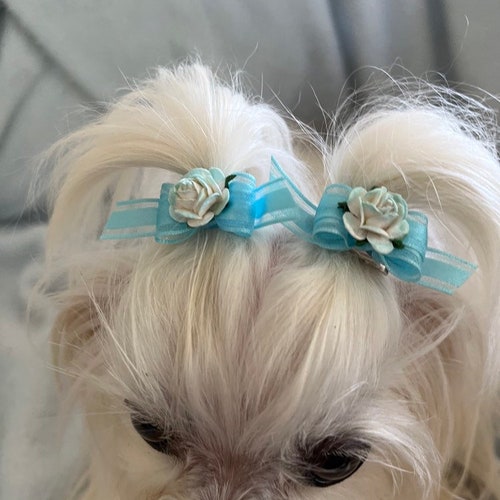 Top Knot Bows Teacup Puppy Bows Plaid Bow Tiny Dog Hair Etsy