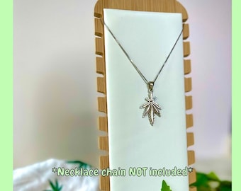 Weed Leaf Pendant, Necklace Pendant, Stoner Gift Idea, 925 Sterling Silver, Leaf Pendant