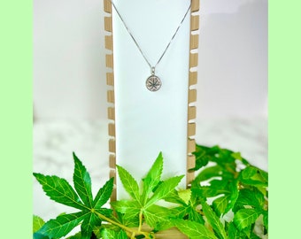 Weed Leaf Pendant, Pendant for Necklace, Stoner Gift, Sterling Silver, Charm Pendant