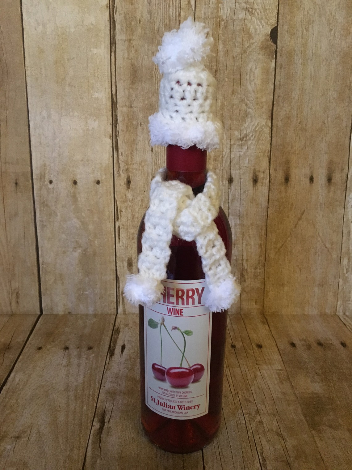Christmas Wine Gift Set 2 Sets, Wine Hat and Scarf Bottle Topper Etsy