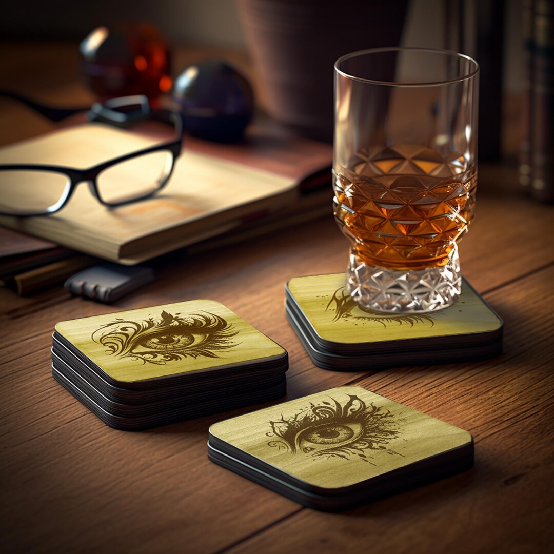 Artistic Eye Drink Coasters Set - Personalized - Optometry - Etsy