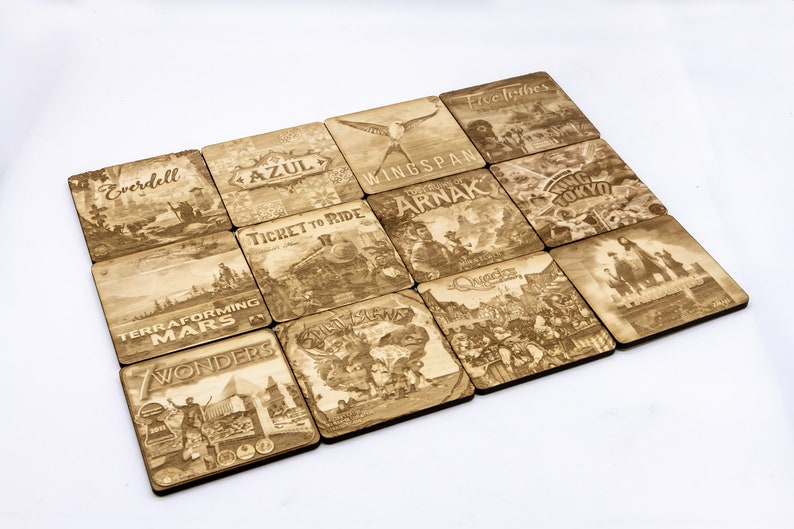 Set of 48 Board Game Drink Coasters Customizable Any Game, Table Top