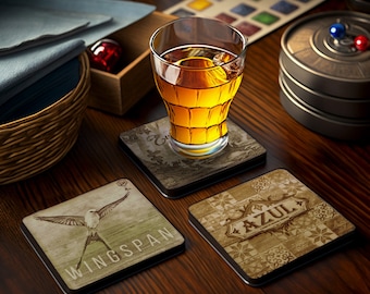 Board Game Drink Coasters - Customizable - Any Game, table top game, board game lover gift, game night