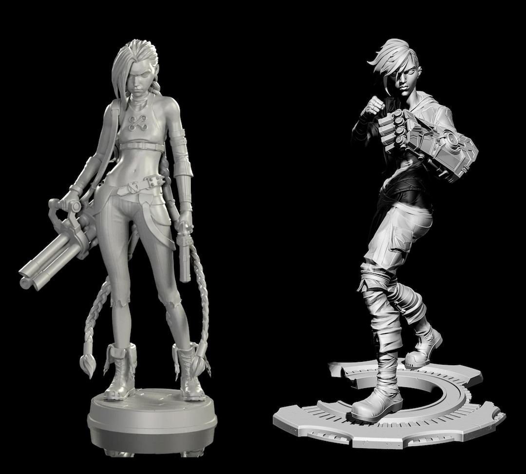 VI and Jinx - Arcane League of Legends Resin Figures - Etsy