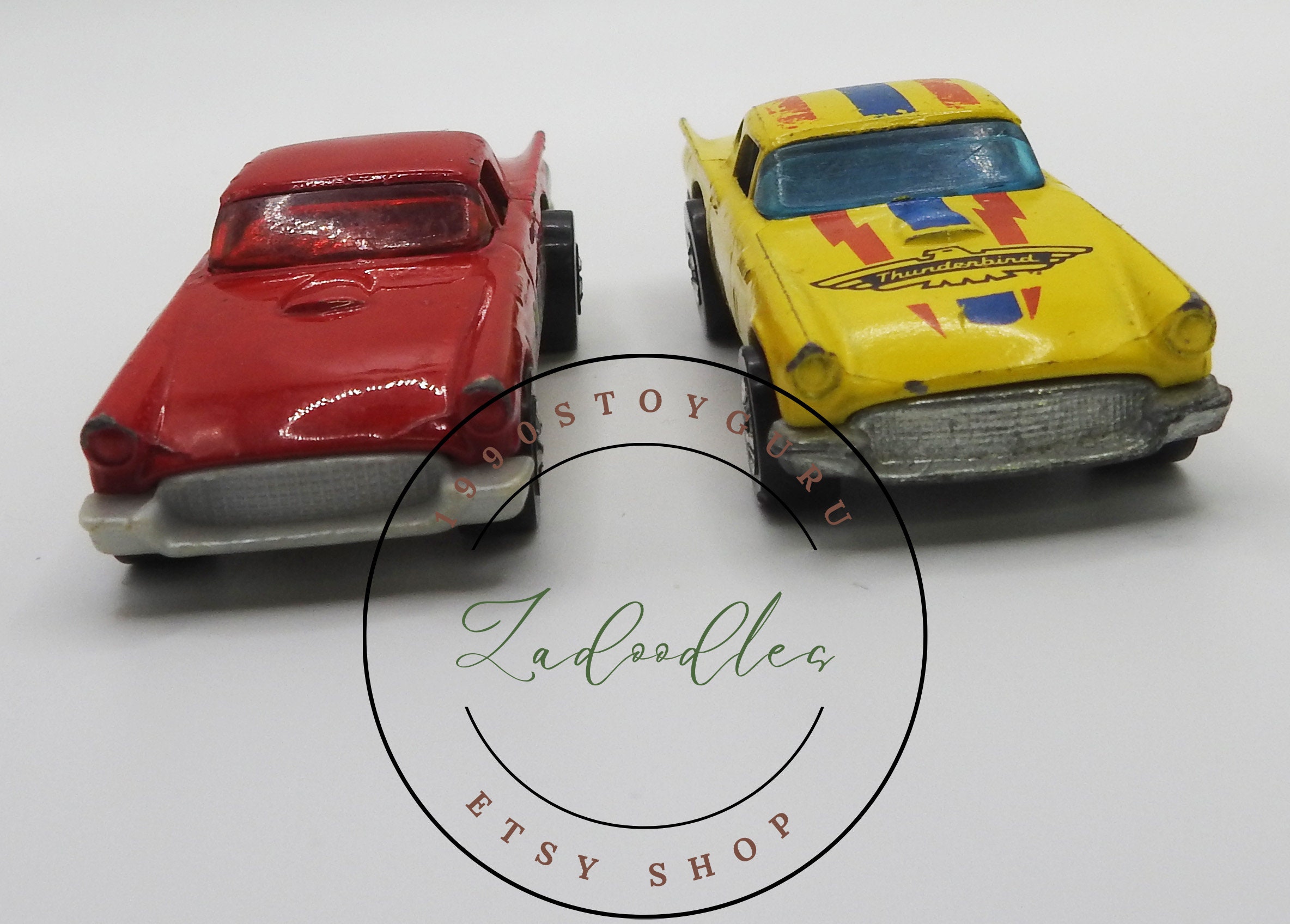 Vintage Hot Wheels Set - '57 T-bird Yellow & 1977 Ford