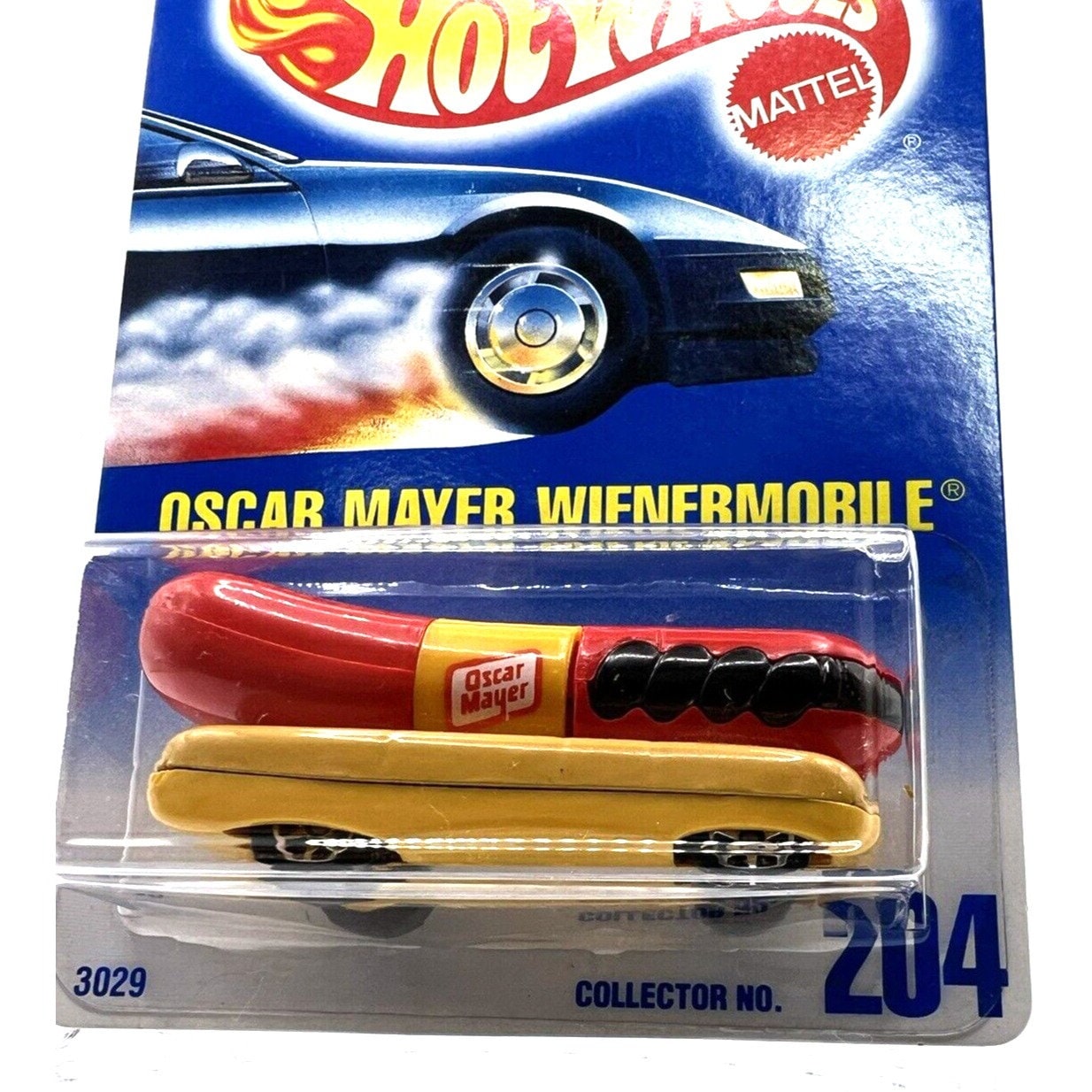 Hot Wheels Oscar Mayer Wienermobile #204 With 5 Dot Wheels - Blue To White Card