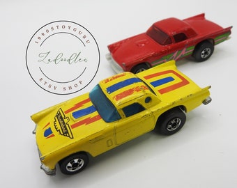Vintage Hot Wheels Set - '57 T-bird Yellow & 1977 Ford Thunderbird