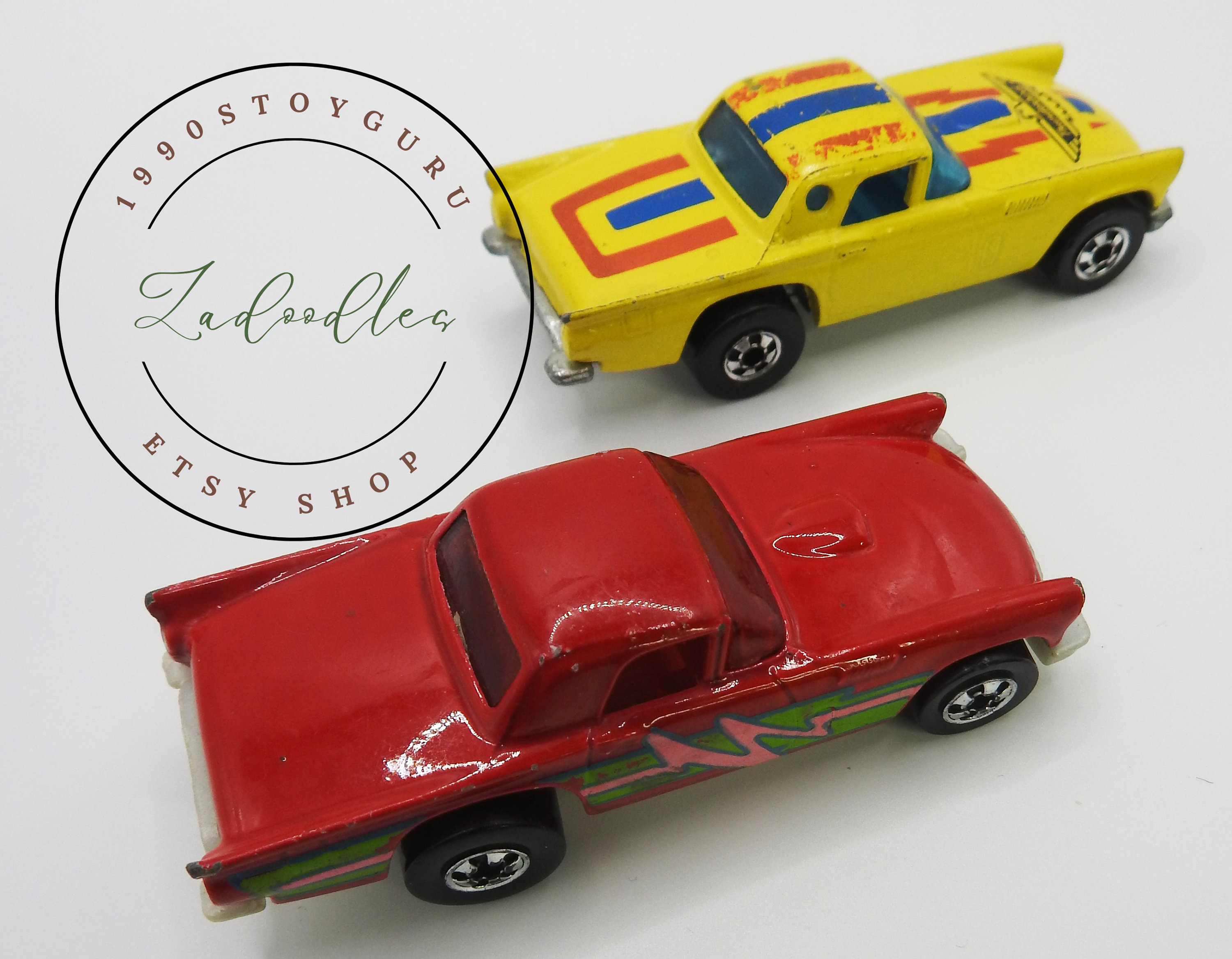 Vintage Hot Wheels Set - '57 T-bird Yellow & 1977 Ford Thunderbird