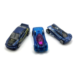 Vintage Collection of 3 Blue Hot Wheels Cars