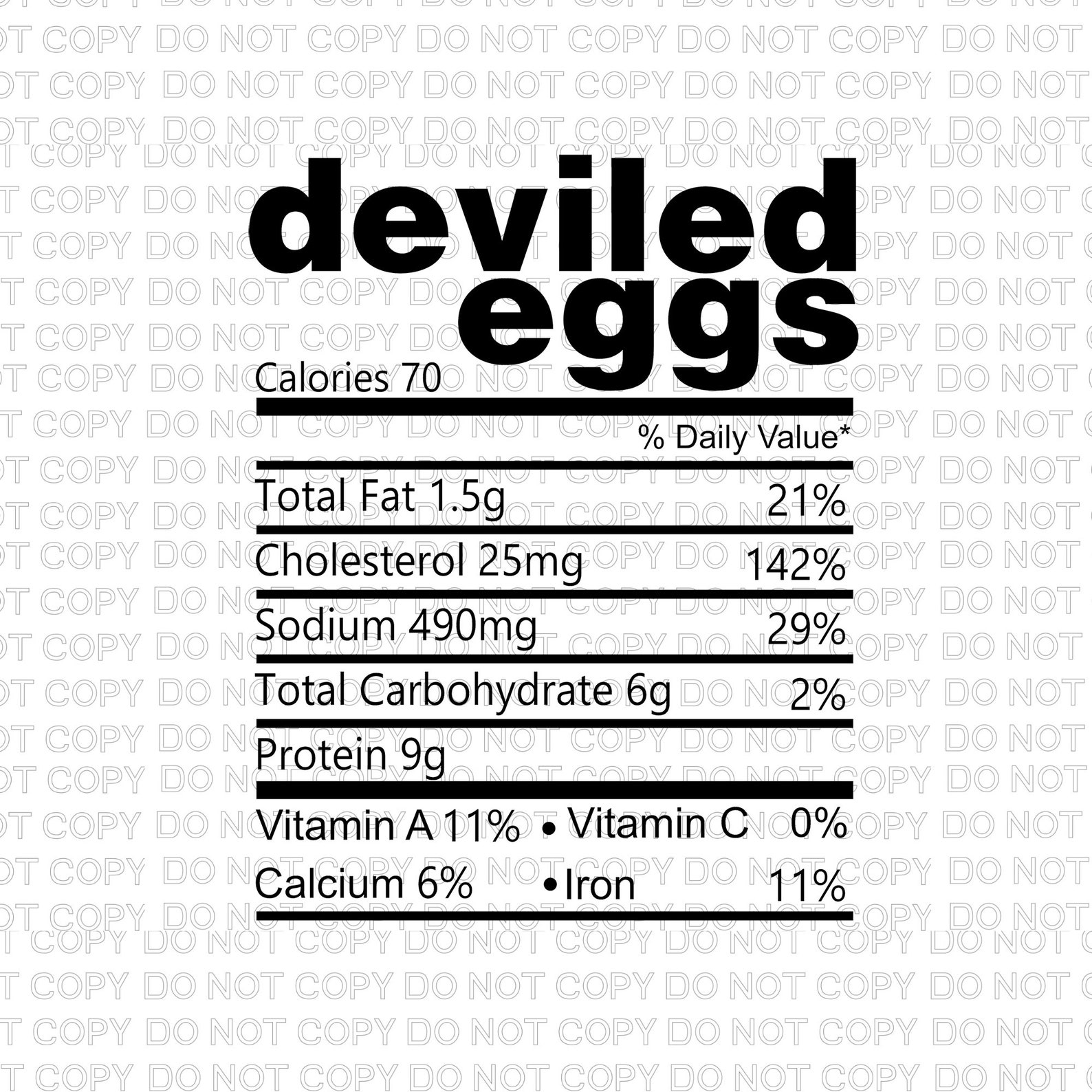 Deviled Eggs Nutrition Facts Ready to Press Dye Sublimation Etsy