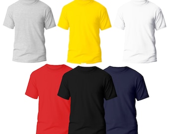 Kids Classic Short Sleeve T-Shirt Plain Round Neck Basic Top, Lightweight, PE, Active Tees