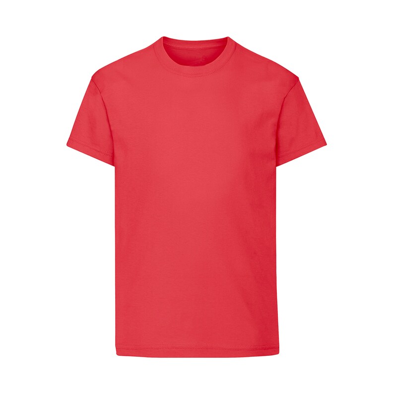Kids' Girls' Basic T-Shirts - Round Neck Short Sleeve Tees, Valueweight Fabric For School & Active Play