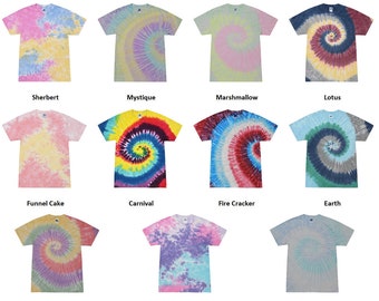 Tie Dye Shirt Adult Sizes (S M L XL 2XL 3XL) Unisex 100% Cotton