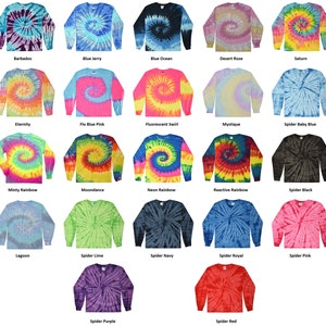 Tie Dye Shirt Long Sleeve Adult Sizes (S M L XL 2XL 3XL