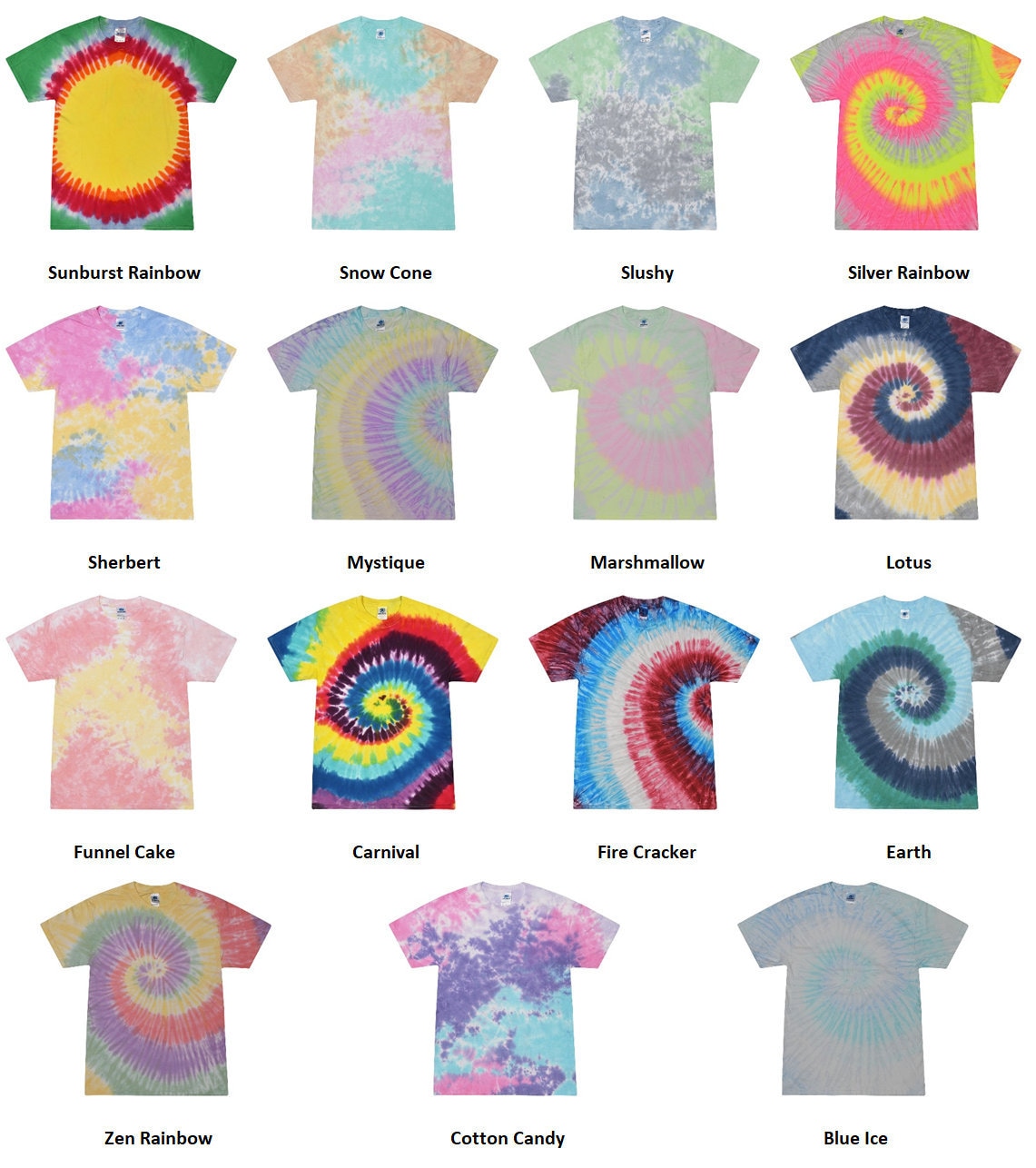 Tie Dye Shirt Adult Sizes (S M L XL 2XL 3XL) Unisex 100% Cotton - Etsy