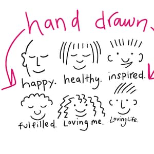 Mantras desenhados à mão PNG Download instantâneo Doodle