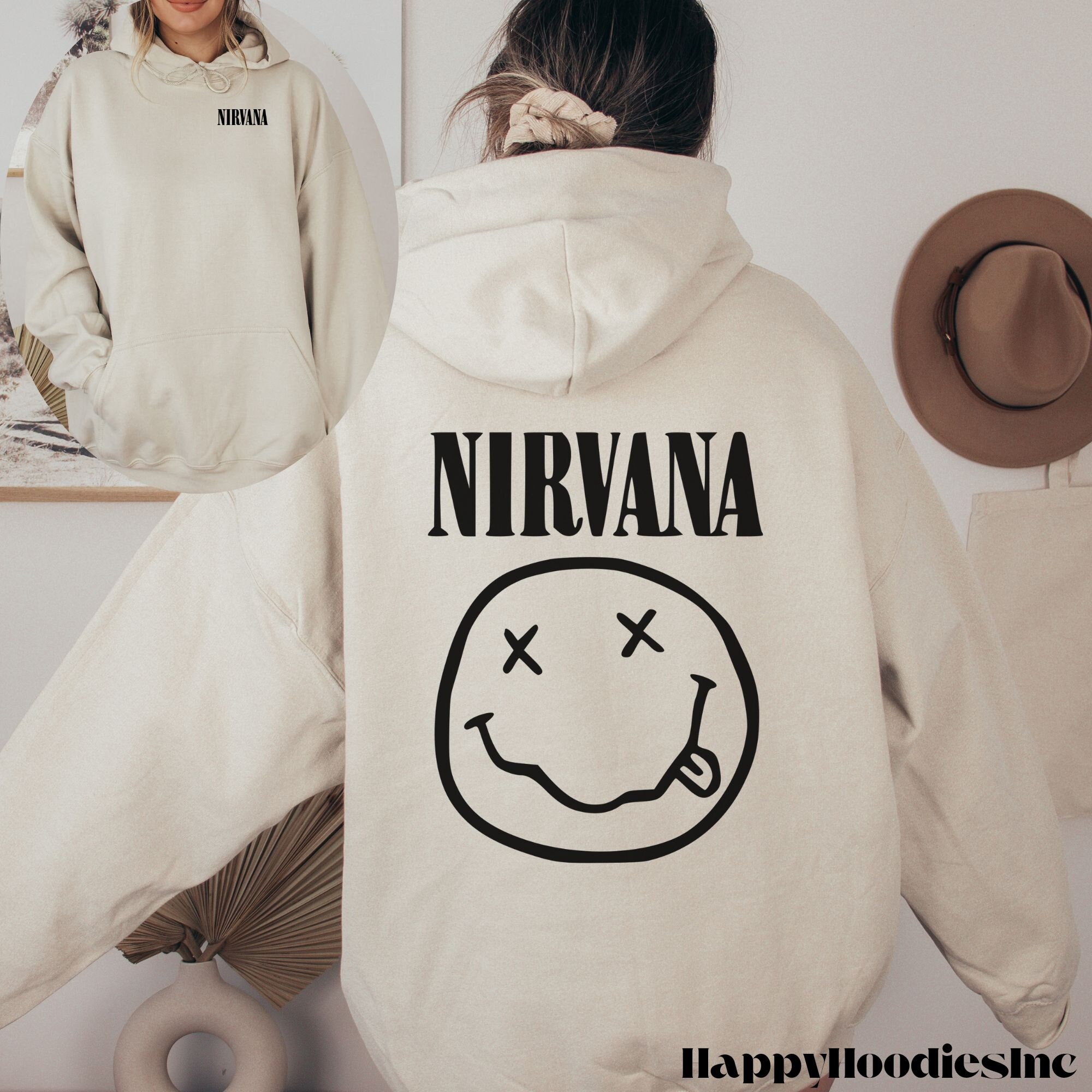 Nirvana Hoodie Nirvana Sweatshirt Rock and Roll Hoodie Retro Hoodie Etsy