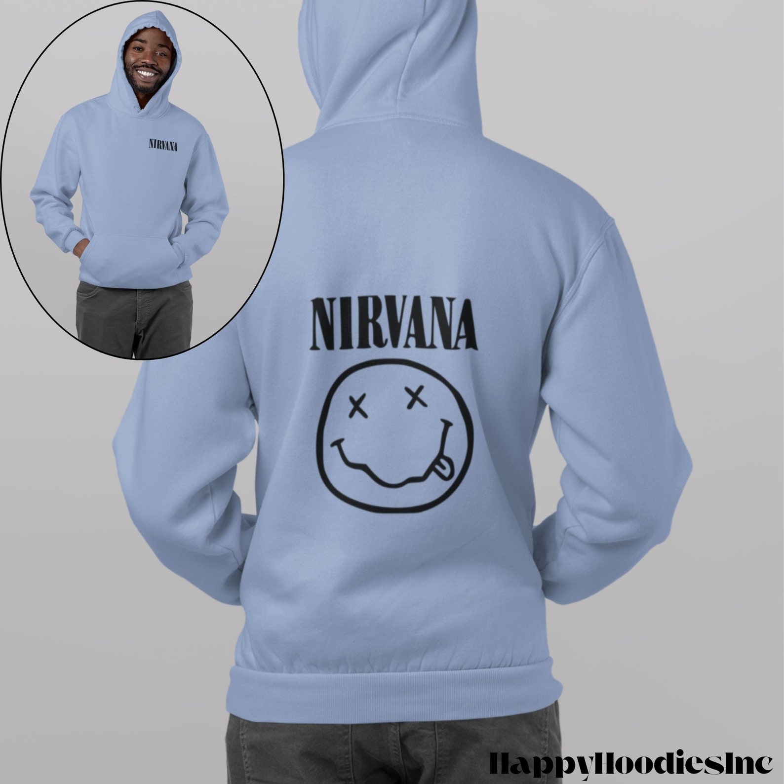 Nirvana Hoodie Nirvana Sweatshirt Rock and Roll Hoodie Retro Hoodie Etsy