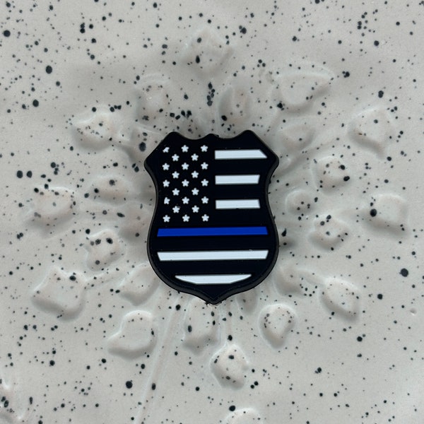 Thin Blue Line Badge Focal for Beadable Pens and Other Crafts