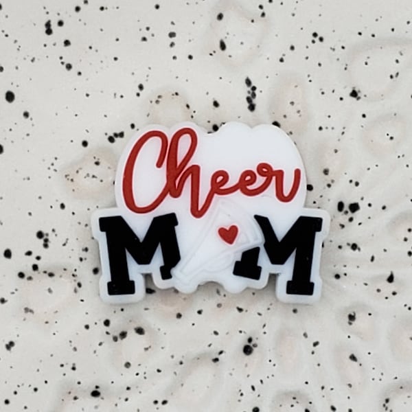 Cheer Mom Silicone Focal Bead