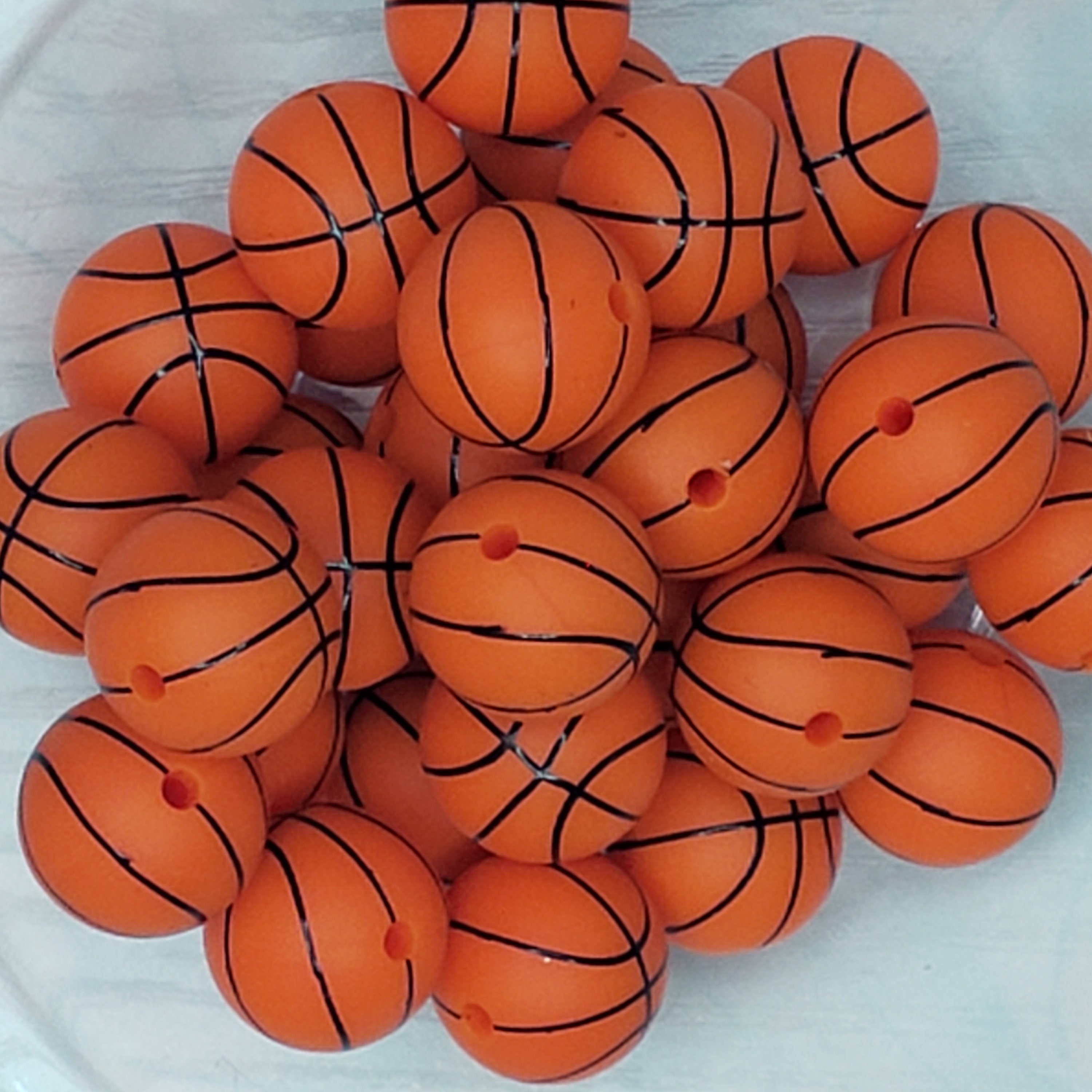 12mm Acrylic Basketball Beads, Sports Beads, Jewelry Making Beads,  Basketball Beads, Beads for Kids 