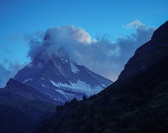 Photo Zermatt après le coucher du soleil, Suisse Grand format Décoration maison