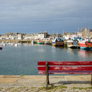 Foto Puerto de Barfleur a la luz de la mañana, Normandía Francia Gran formato Decoración del hogar
