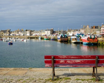 Foto Puerto de Barfleur a la luz de la mañana, Normandía Francia Gran formato Decoración del hogar