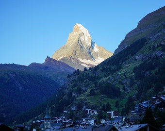 Photo Lumiére du matin sur le Mont Cervin, Zermatt Suisse Grand format Décoration maison