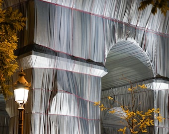Impresión fotográfica envuelta del Arco del Triunfo, Christo Art, París Panorámica