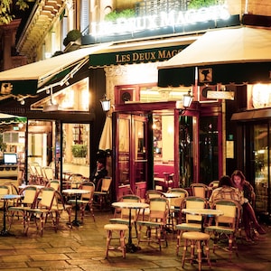 Photo Café Les Deux Magots Café parigino Saint-Germain-des-Prés Collezione Parigi Piazze parigine Carta fotografica premium
