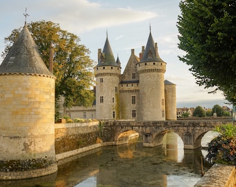 Photo Castle of Sully at sunset, Loire valley France Large format Home decoration