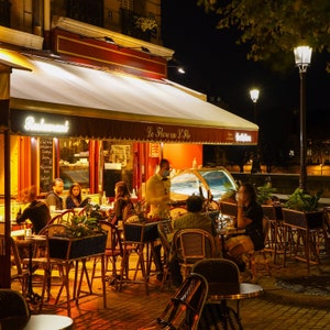 Carta fotografica premium Le Flore Parisian Cafe Ile Saint-Louis Collezione Parigi Piazze parigine