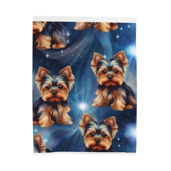 Puppy Yorkshire Terrier Dog Pattern Print Blanket