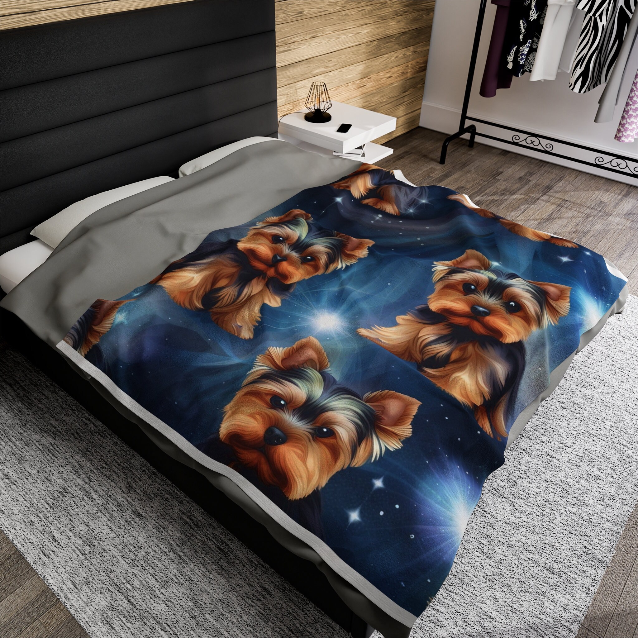 Yorkie Puppy Blanket I Yorkie Plush Throw I Yorkie Dog I Yorkie Pattern Art I Yorkshire Doggie I