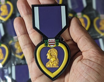 パープルハート勲章 PVC パッチ - アメリカ軍 - 陸軍、海軍、海兵隊