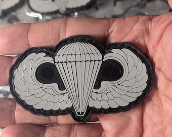 Paratrooper Badge, Airborne Wings (PVC Patch), Military Airborne Jump Wings, Military Veteran, Tactical Morale Patch
