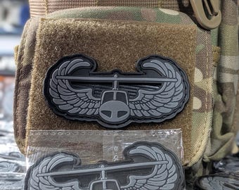 Air Assault Badge PVC Patch, U.S. Army Air Assault Wings, Military Veteran Patch, Tactical Morale Patch, Hook Backing