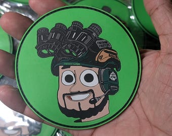 Freedom Fighters SARGE Avatar PVC Patch | Glow-in-the-Dark | Hook & Loop | YouTube Logo