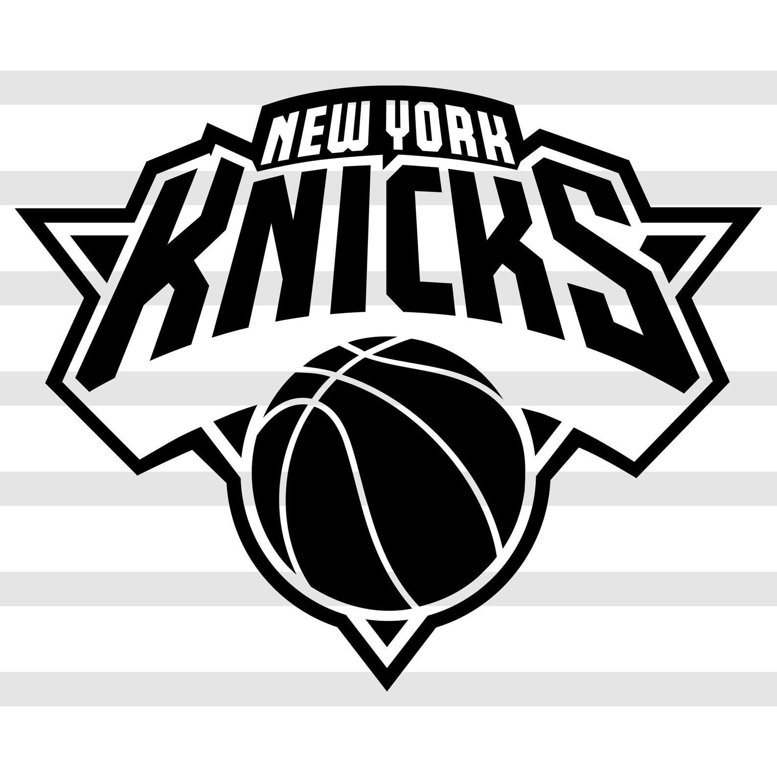 New York Knicks Black and White logo svg basketball NBA | Etsy