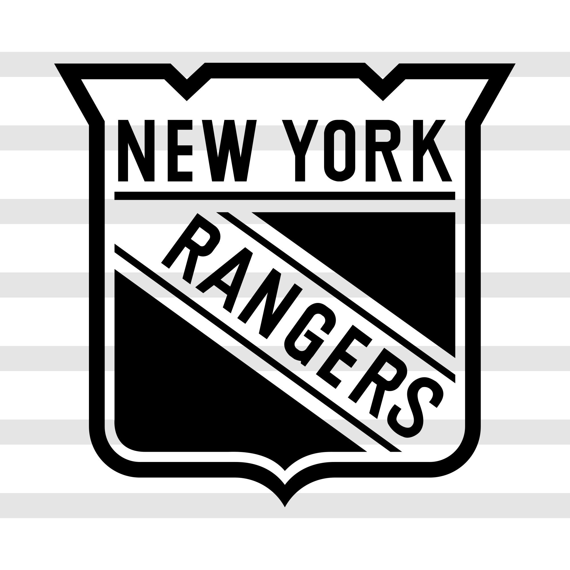 New York Rangers Black and White logo svg Black and white | Etsy