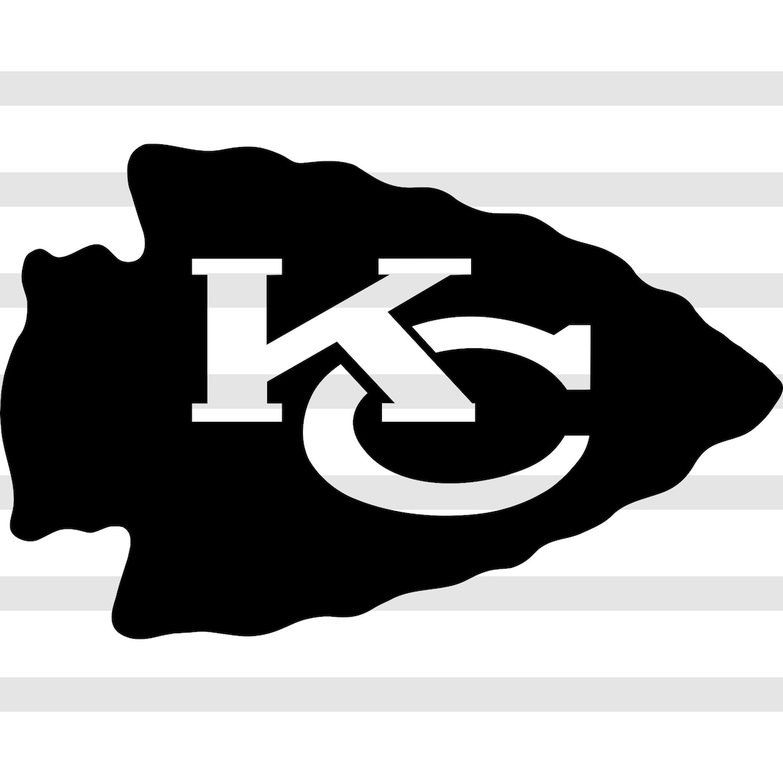 Kansas City Chiefs Black and White logo svg Football NFL Etsy