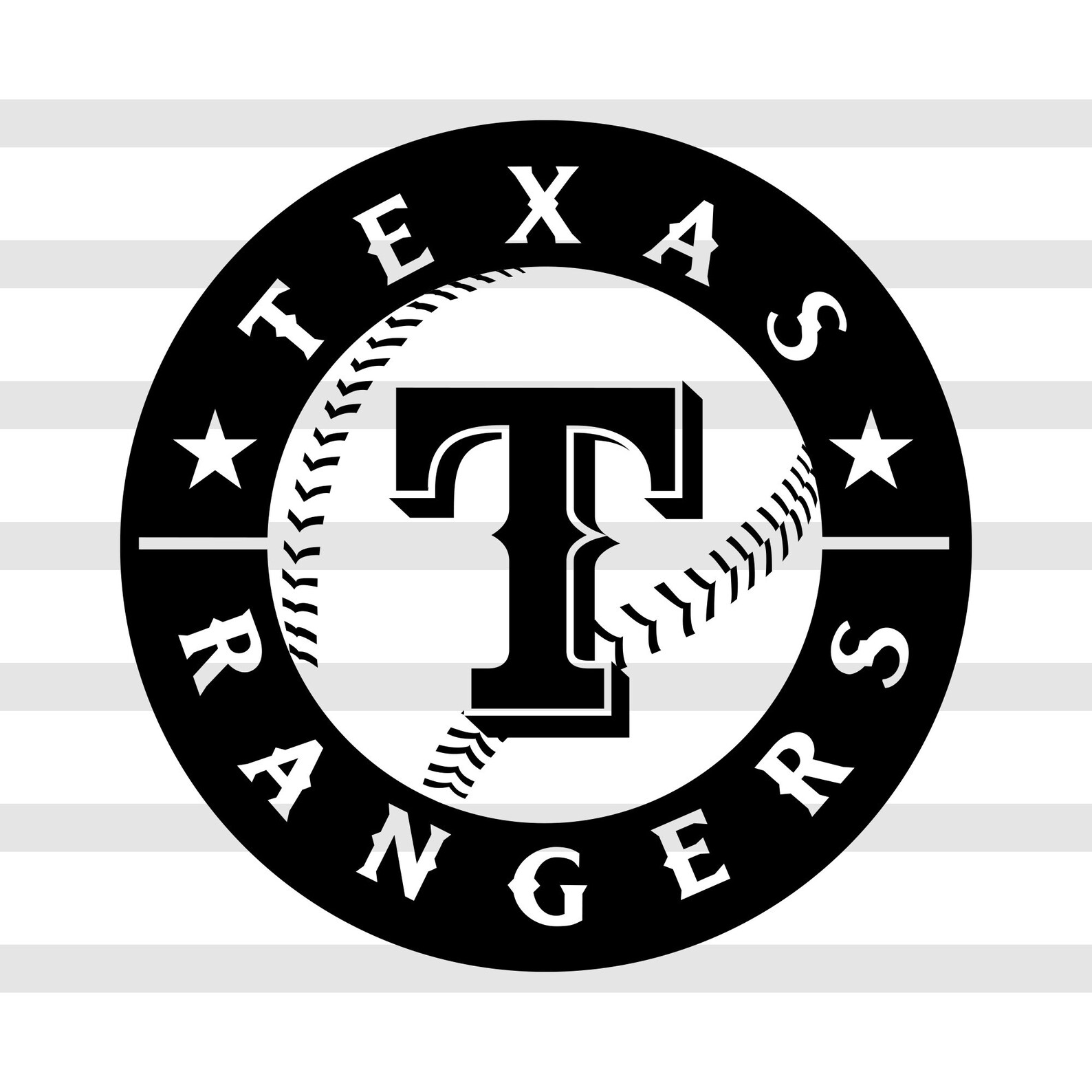 Texas Rangers Black and White logo svg Baseball MLB logo Etsy
