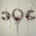 Triple Moon Dried Flower Wall Hanging with Assorted Dried Flowers and Silk Ribbon - Waxing Crescent, Full Moon and Waning Crescent Wreaths